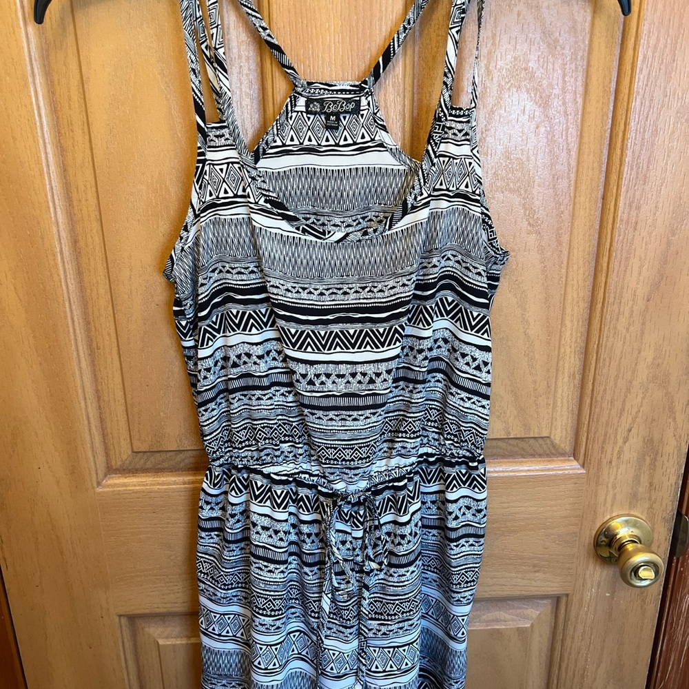 BeBop Black & White Printed Strappy Jumpsuit